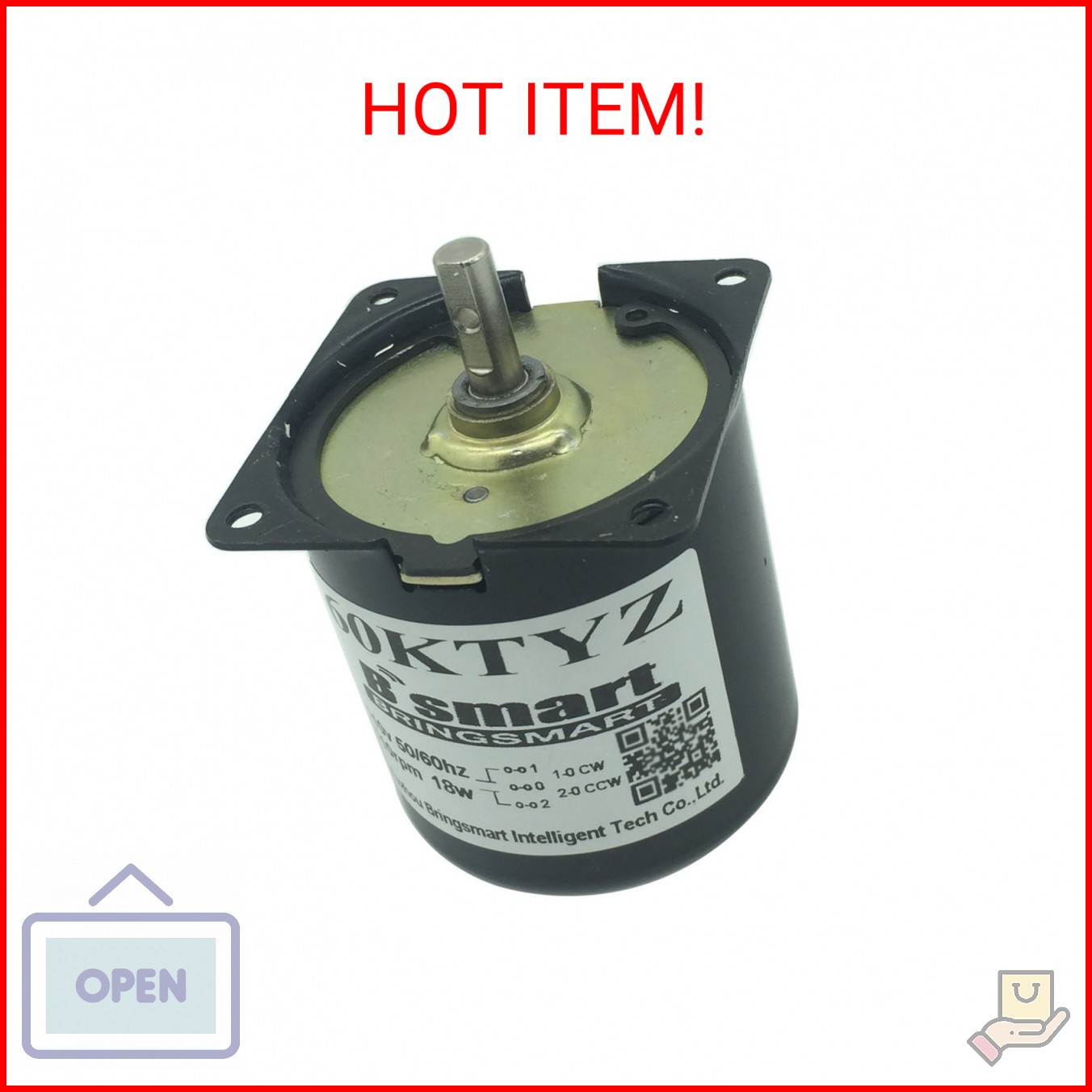 Bringsmart 60ktyz 2.5rpm 110V AC Motor Low Speed Mini Gearbox Electric Motor Bar