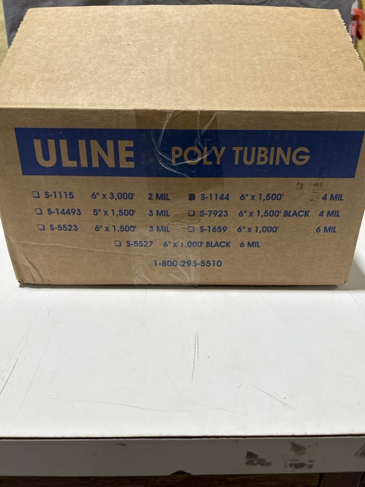 ULINE POLY TUBING 6 X 1500′ 4MIL POLYTUBING