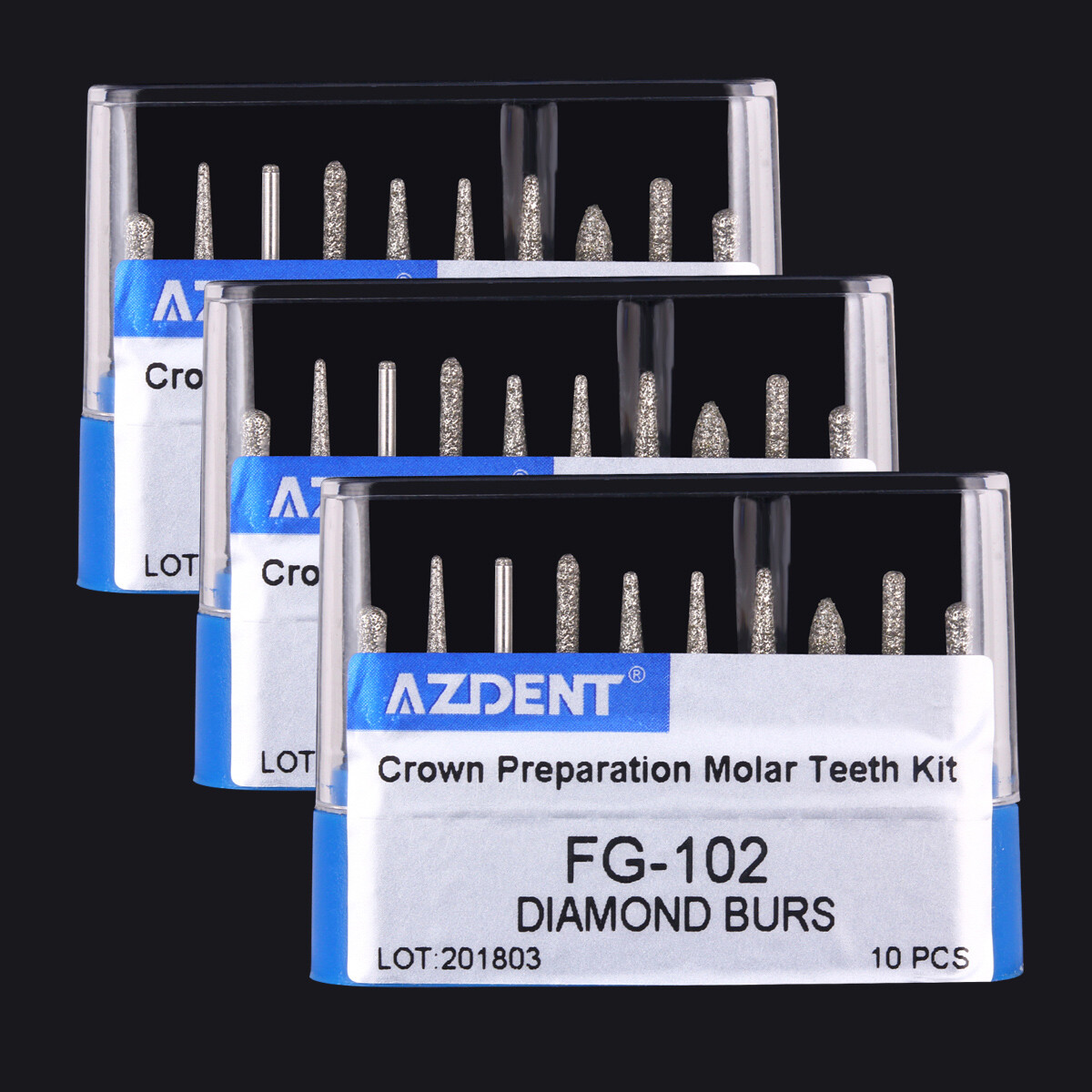 30Boxes Dental Diamond Burs For Crown and Bridge Preparation Molar Teeth FG-102
