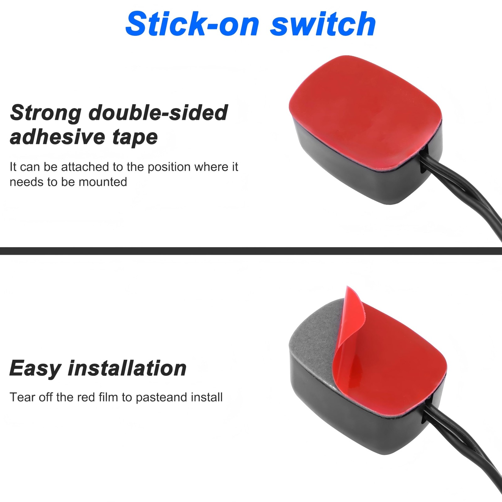Paste Type Switch Car Push Button Switch ON/Off Rocker Switch Automotive DC 1…