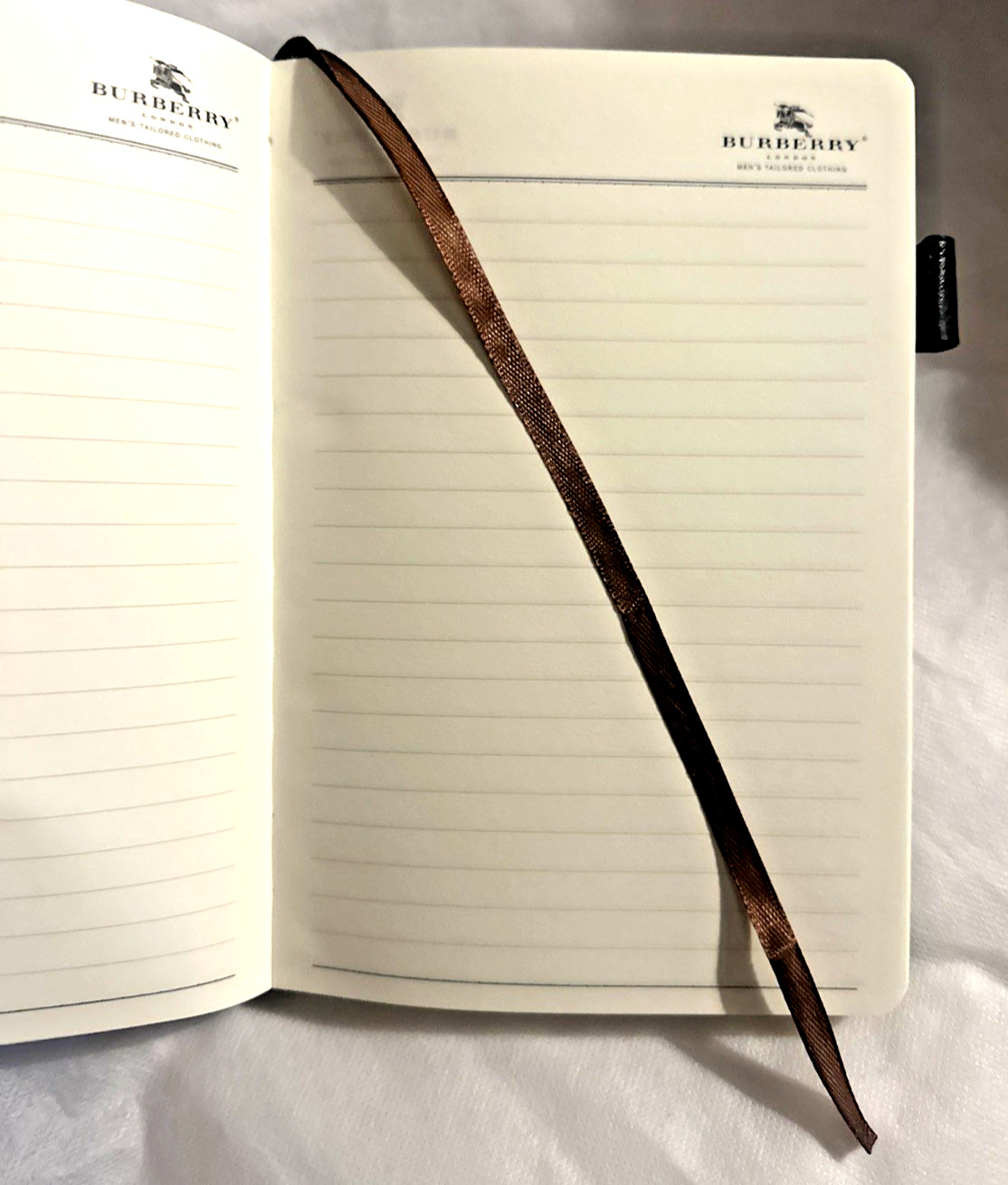 Burberry Black Lined Notebook with Matching Burberry Pen – New – 8.5” x 6” ~NEW~