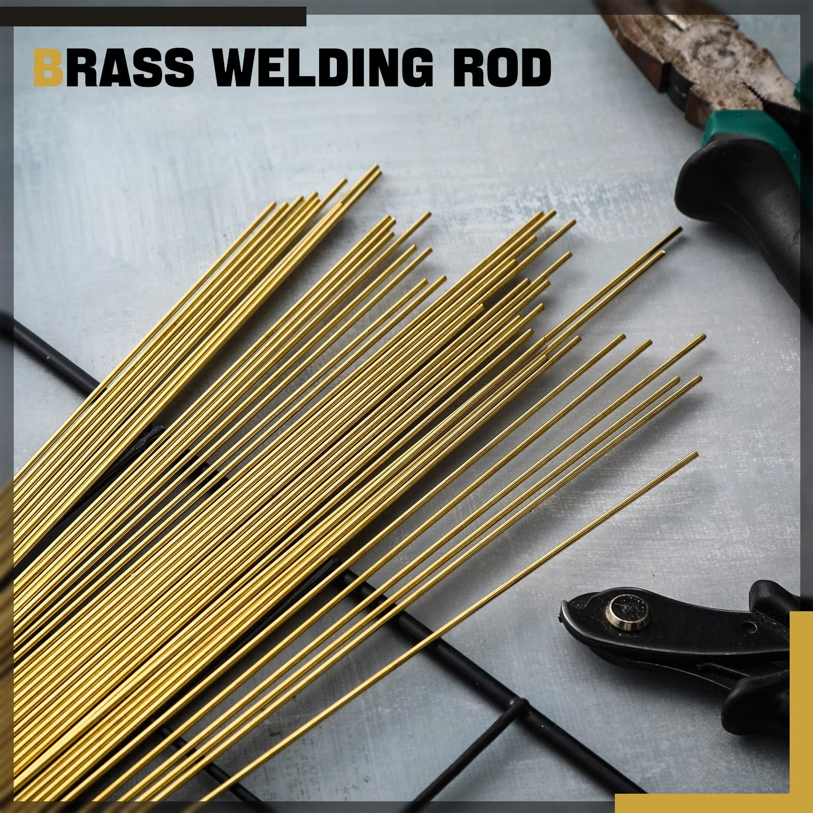 Moxweyeni 40 Pcs Brass Rods 1.5 mm 2 mm Brass Welding Brazing Rods Copper Alloy