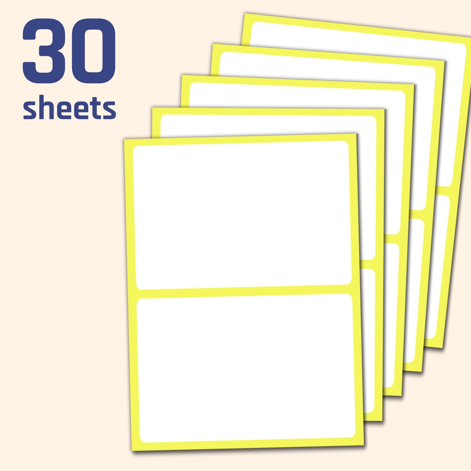 4″ x 6″ – Large Labels for Storage Bins Organizing, Big 60 Pieces, White