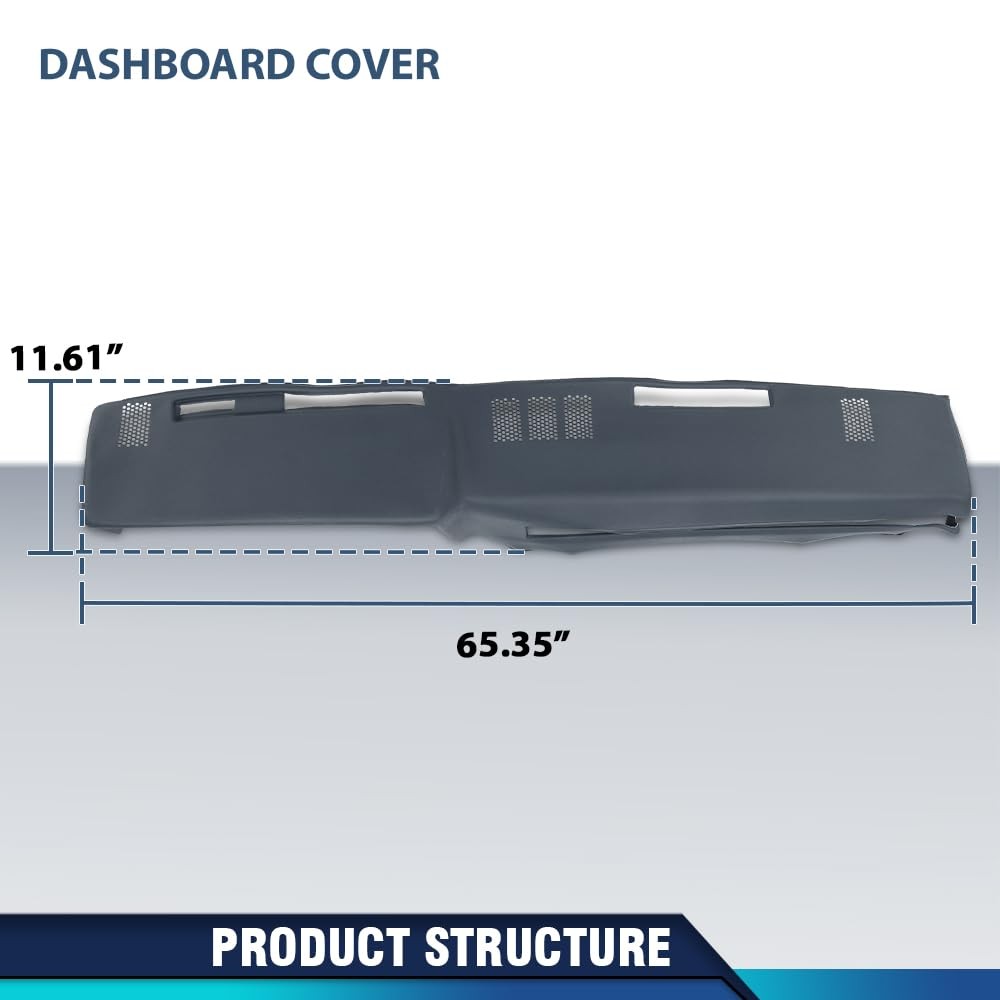 TPE Dash Cover Fit GMC Chevy Full Size Pickup 1981-1987, Dark Blue