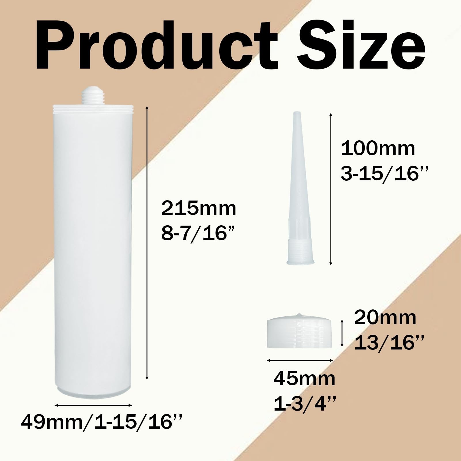 20 Pack Refillable Caulk Tubes 10 oz for Standard Guns, Repair Cracks & Seal Lea