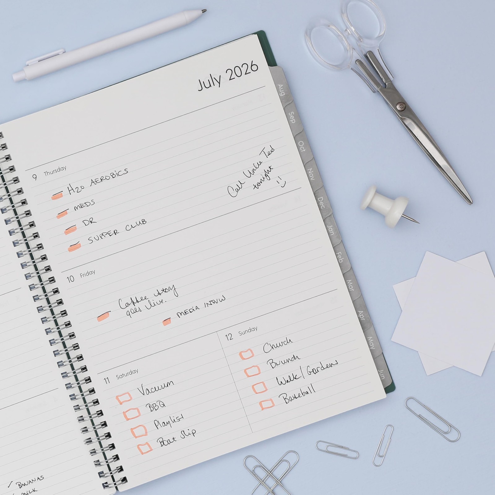 2026-2027 Weekly and Monthly Academic Year Planner Calendar, July 2026 – June…