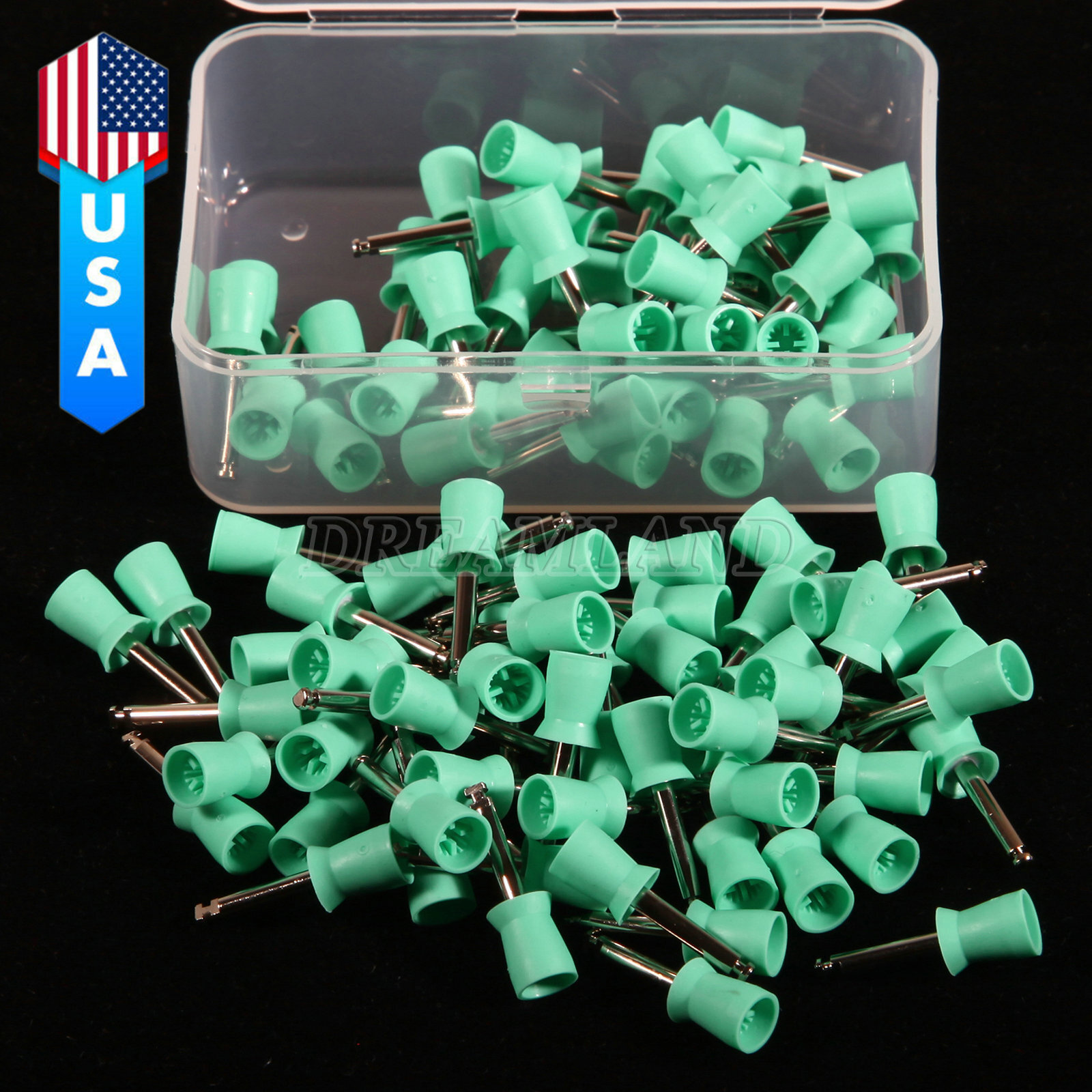 100 PCS Dental Prophy Polishing Cup Latch Type for Contra Angle Handpiece USA