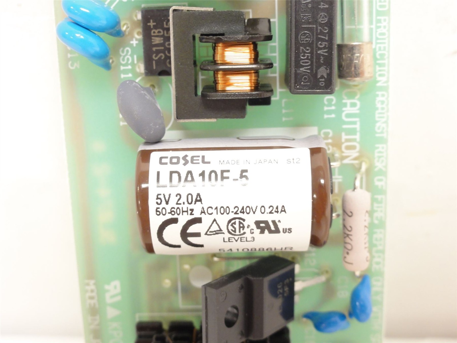 253629 Old-Stock; Cosel LDA10F-5 Open-Frame AC/DC Power Supply; 100-240VAC In