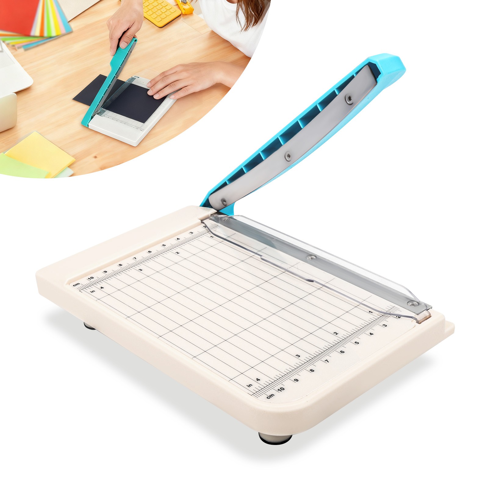 6″ Mini Safe Photo Paper Cutter Portable Nonslip Guillotine Trimmer Journal Card