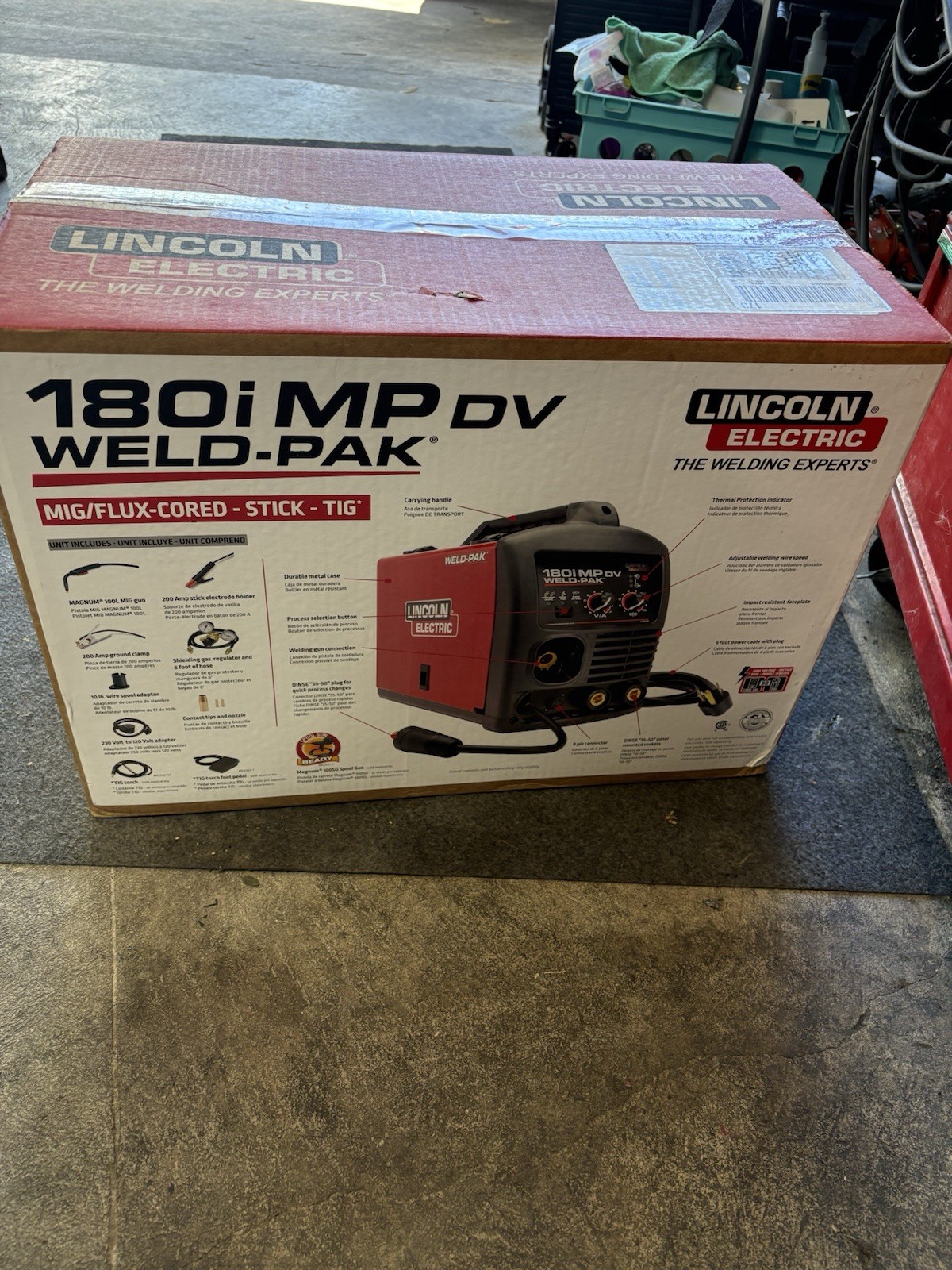 Lincoln Electric WELD-PAK 180i MP DV Multiprocess Welder MIG Stick TIG K5257-1