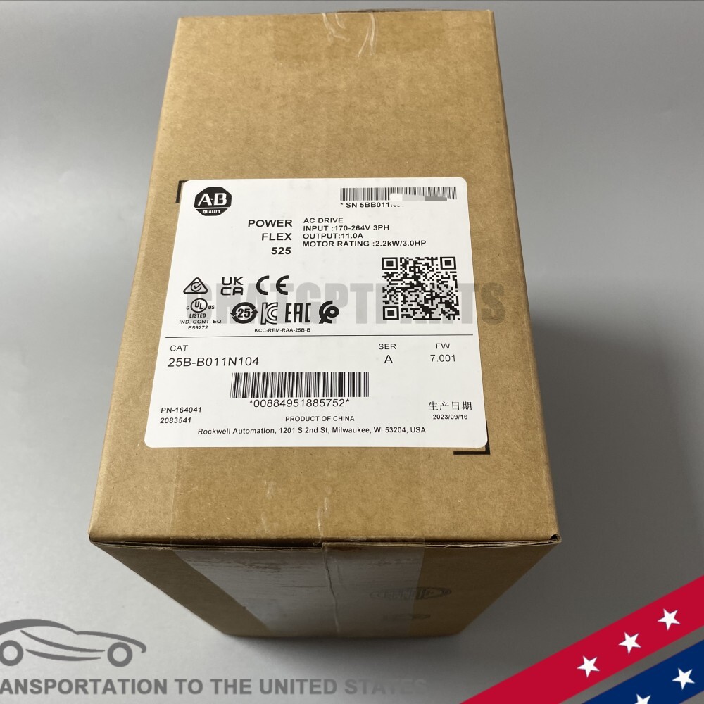 Allen-Bradley 25B-B011N104 Ser A PowerFlex 525 AC Drive 3HP 2023 New TX STOCK