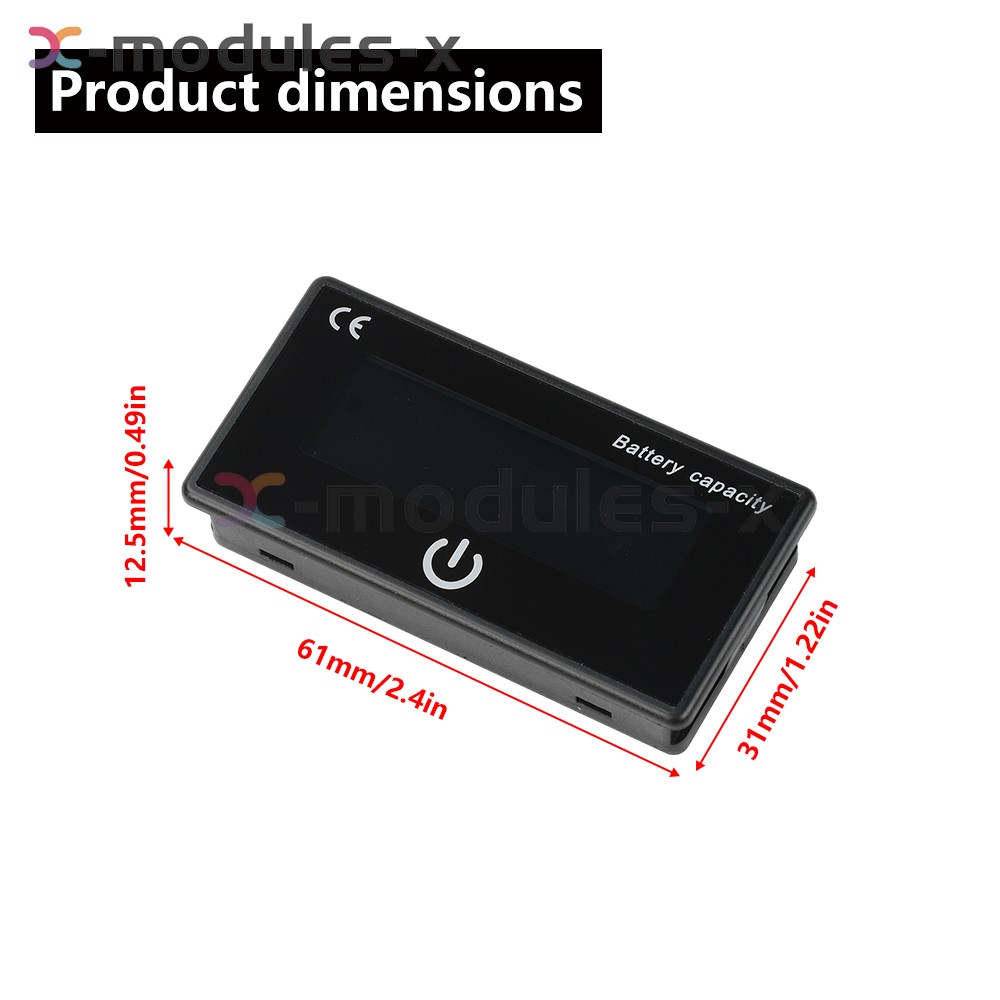 DC8-100V Battery Indicator Percentage Battery Voltage & Temperature Tester Meter