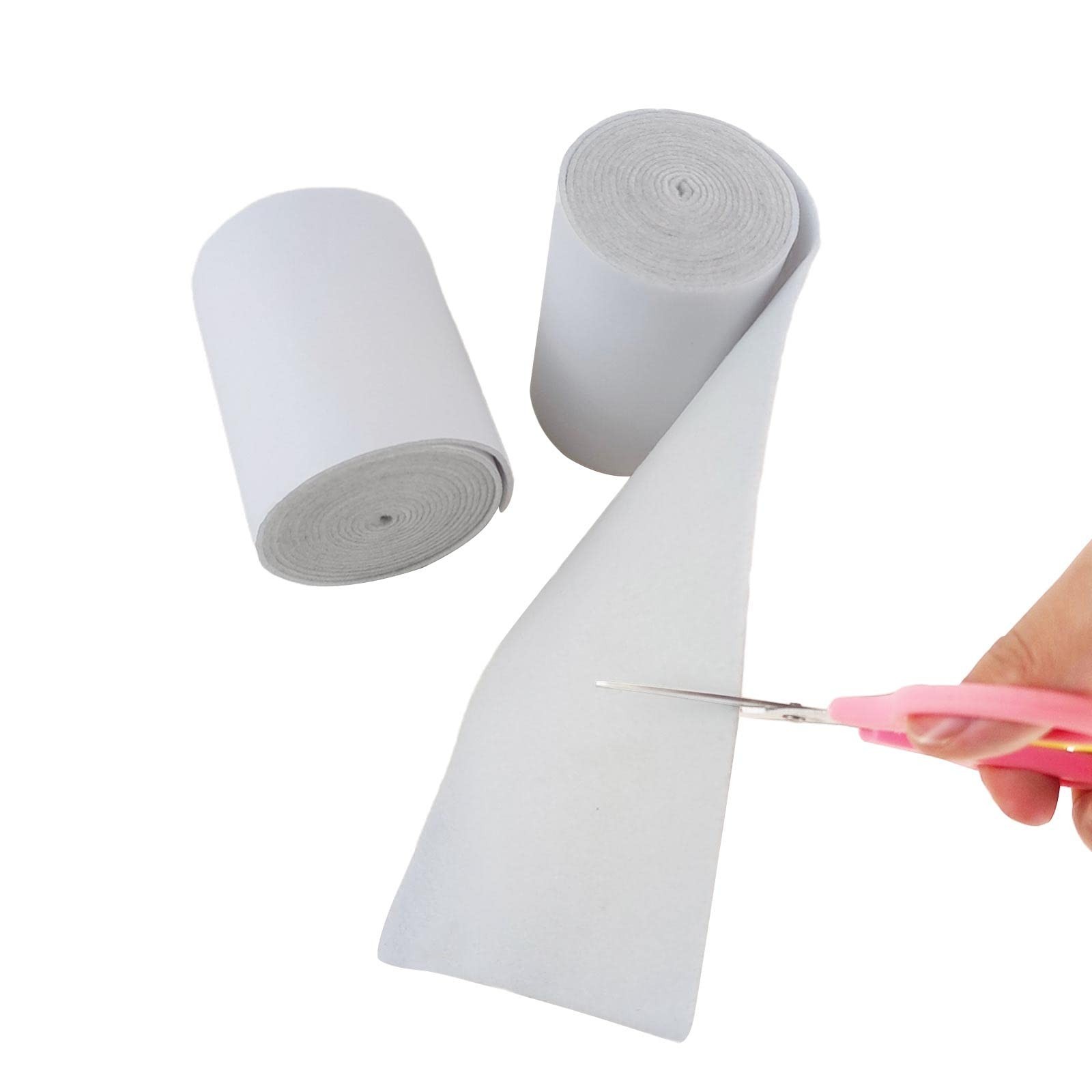 Jtnohx 2 Rolls Self Adhesive Felt Fabric, 4″ x 98.4″ Soft Sticky Felt Strips,…