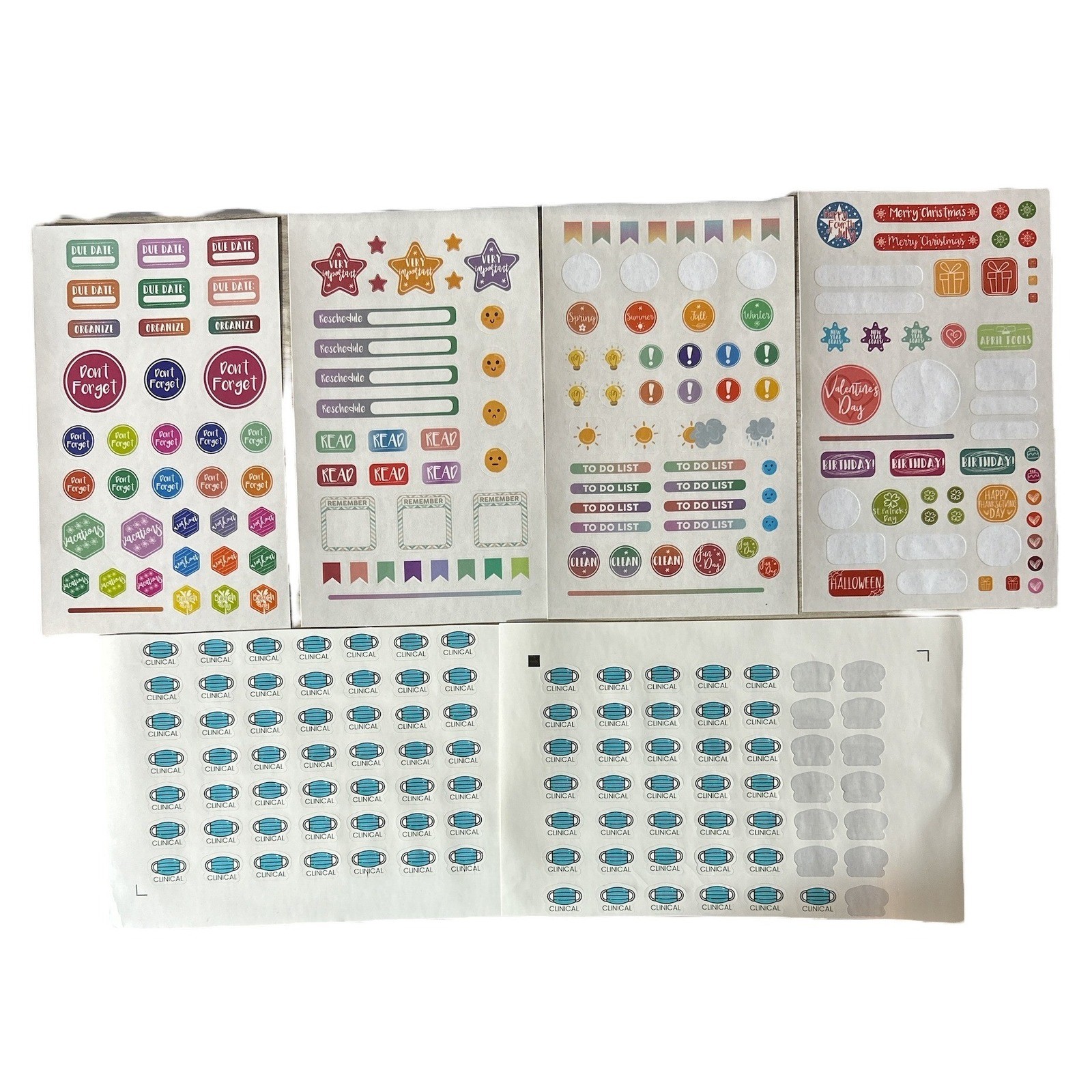 HUGE Erin Condren Planner Lot Leather Folio Stickers Calendar Dashboards & MORE