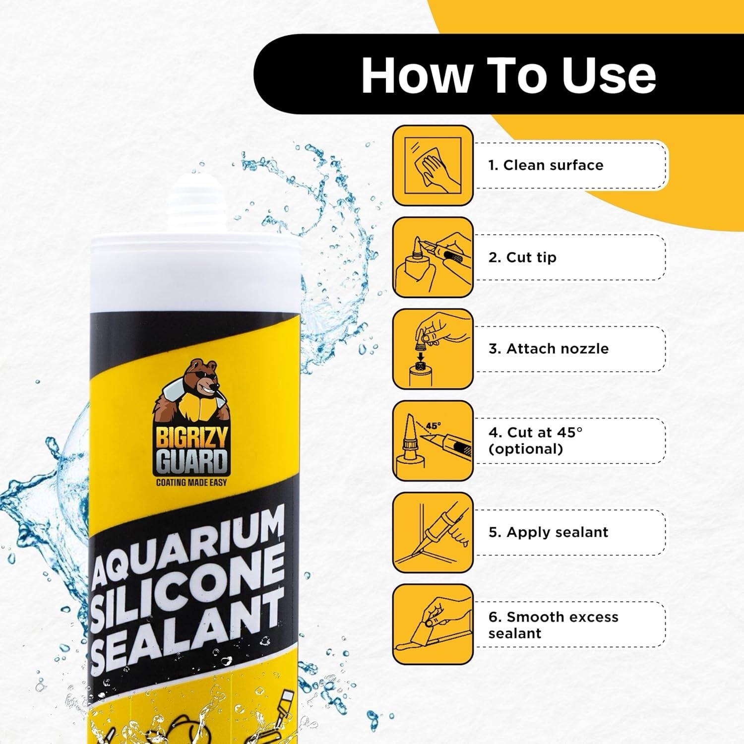 NEW Aquarium Safe Silicone Sealant Clear 100% Waterproof Non-Toxic Fast Curing