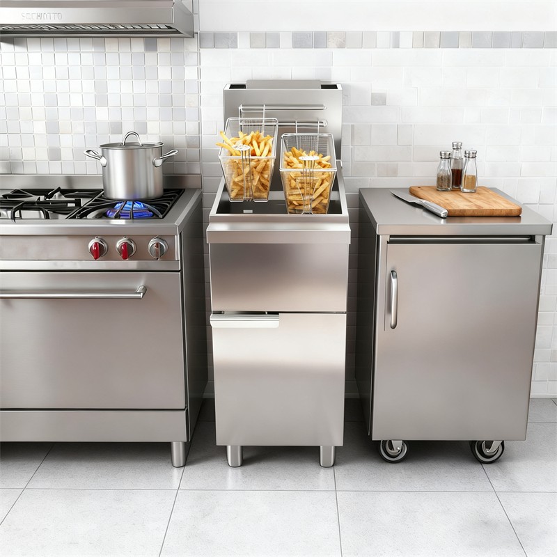 Commercial Deep Fryer Propane 3 Burners 40lbs 90000 BTU 400°F CSA 200°F-400°F