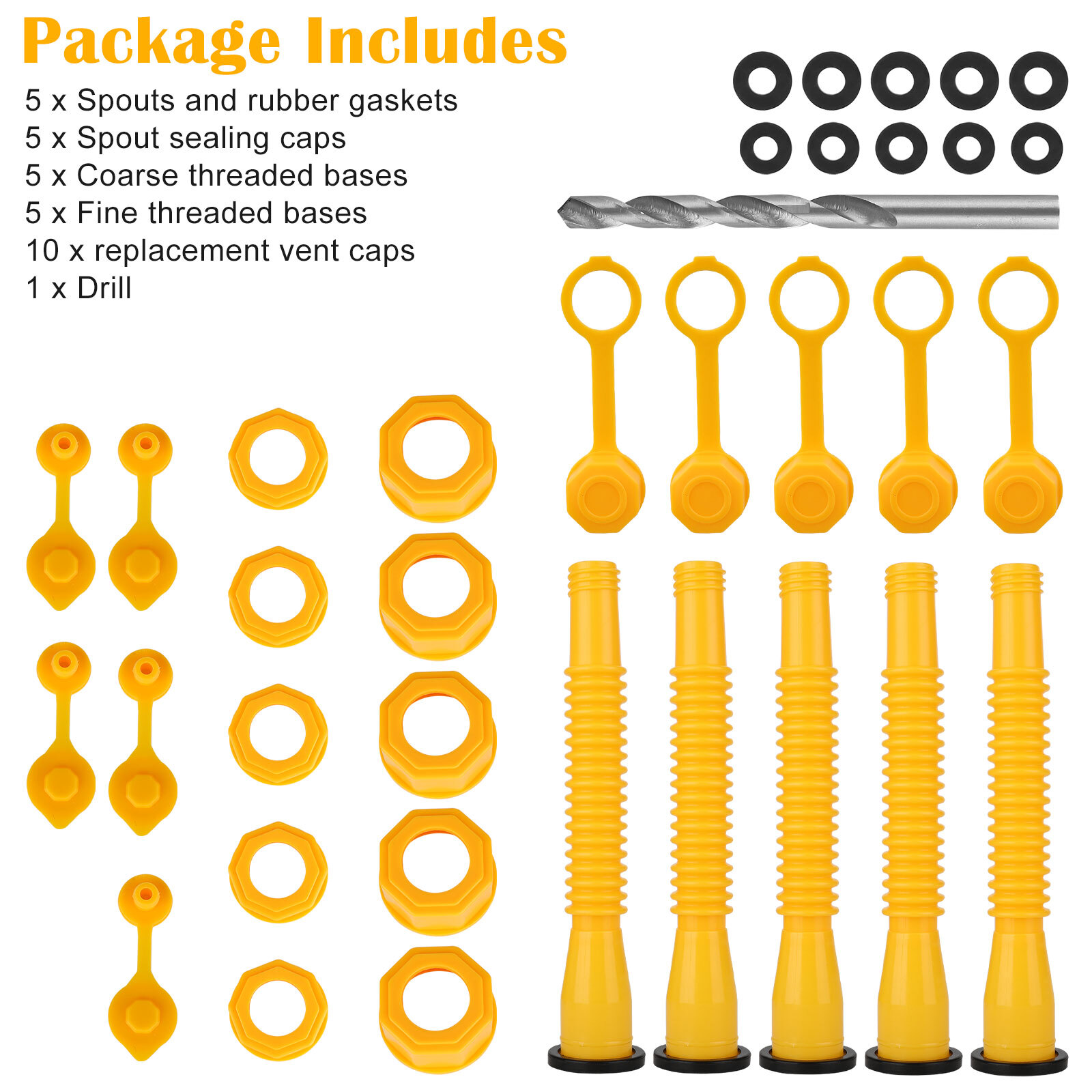 Gas Can Spout Nozzle Vent Kit Fit Replacement For Plastic Gas Cans Old Style Cap