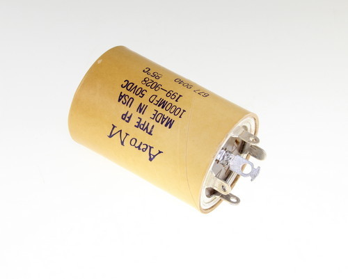 LOTOF TEN FP066.5 AERO-M CAPACITOR 1,000UF 50V ALUMINUM ELECTROLYTIC LARGE CAN
