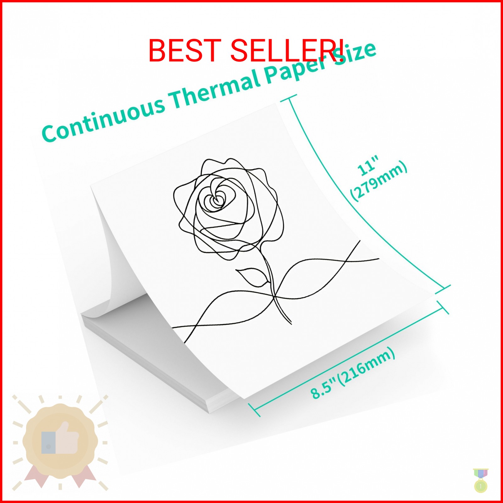 Thermal Printer Paper 8.5″ x 11″,US Letter Folding Printing Paper Compatible wit