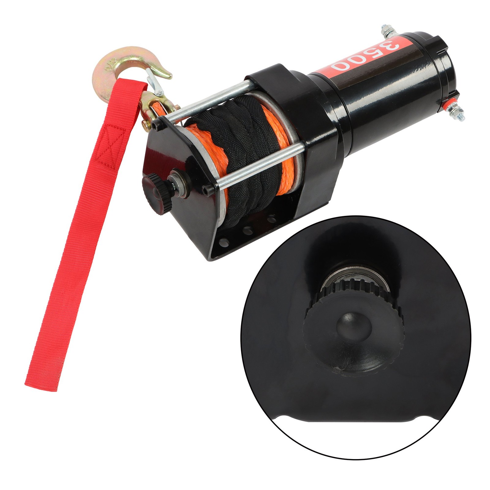 3500lbs Electric Winch 12VDC/1.5HP Copper Motor With 3/16″ x 39′ Synthetic Rope
