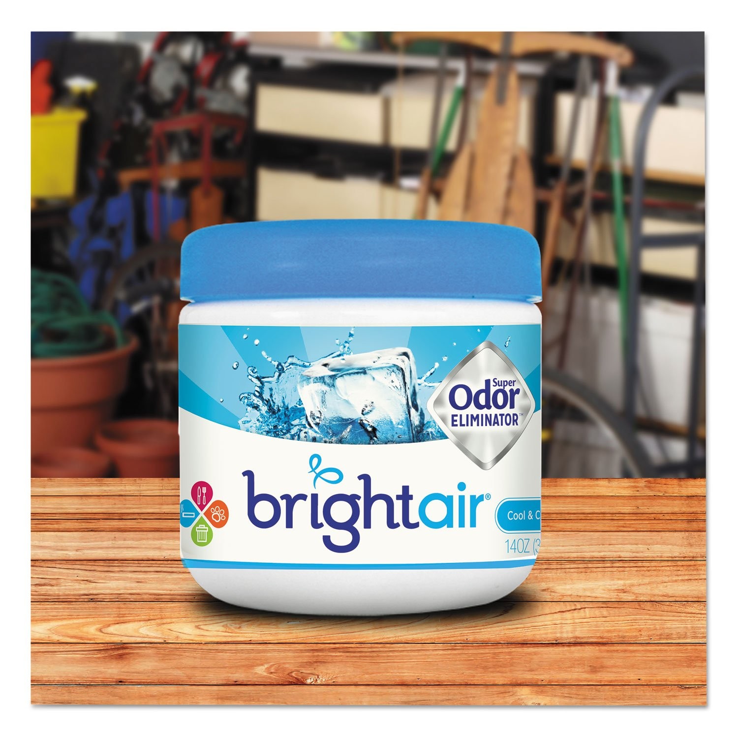 Bright Air 900090 Solid Freshener and Odor Eliminator, Cool 1 Pack, Blue