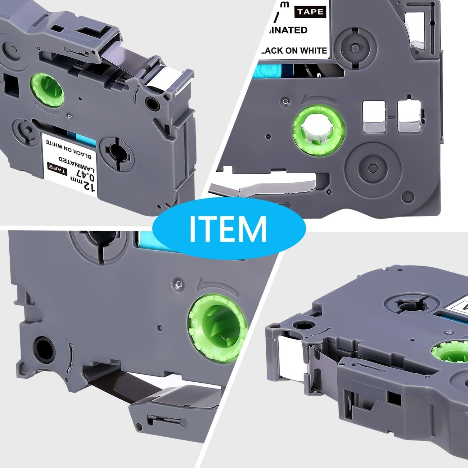 6 Packs Label Tape for Brother TZe-231 TZ-231,Black on White, 0.47″ x 26.2′