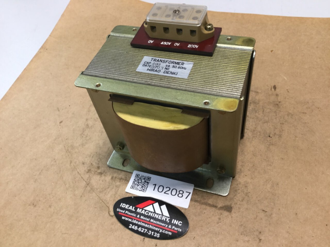HIRAO DENKI 0.4 kVA Transformer HDT 400VA Used #102193