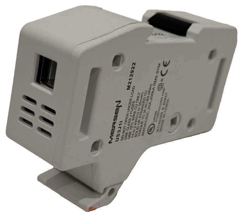 BOX OF 6 NEW FERRAZ SHAWMUT / MERSEN US3J1I RAIL MOUNT FUSEHOLDERS 600V 30A
