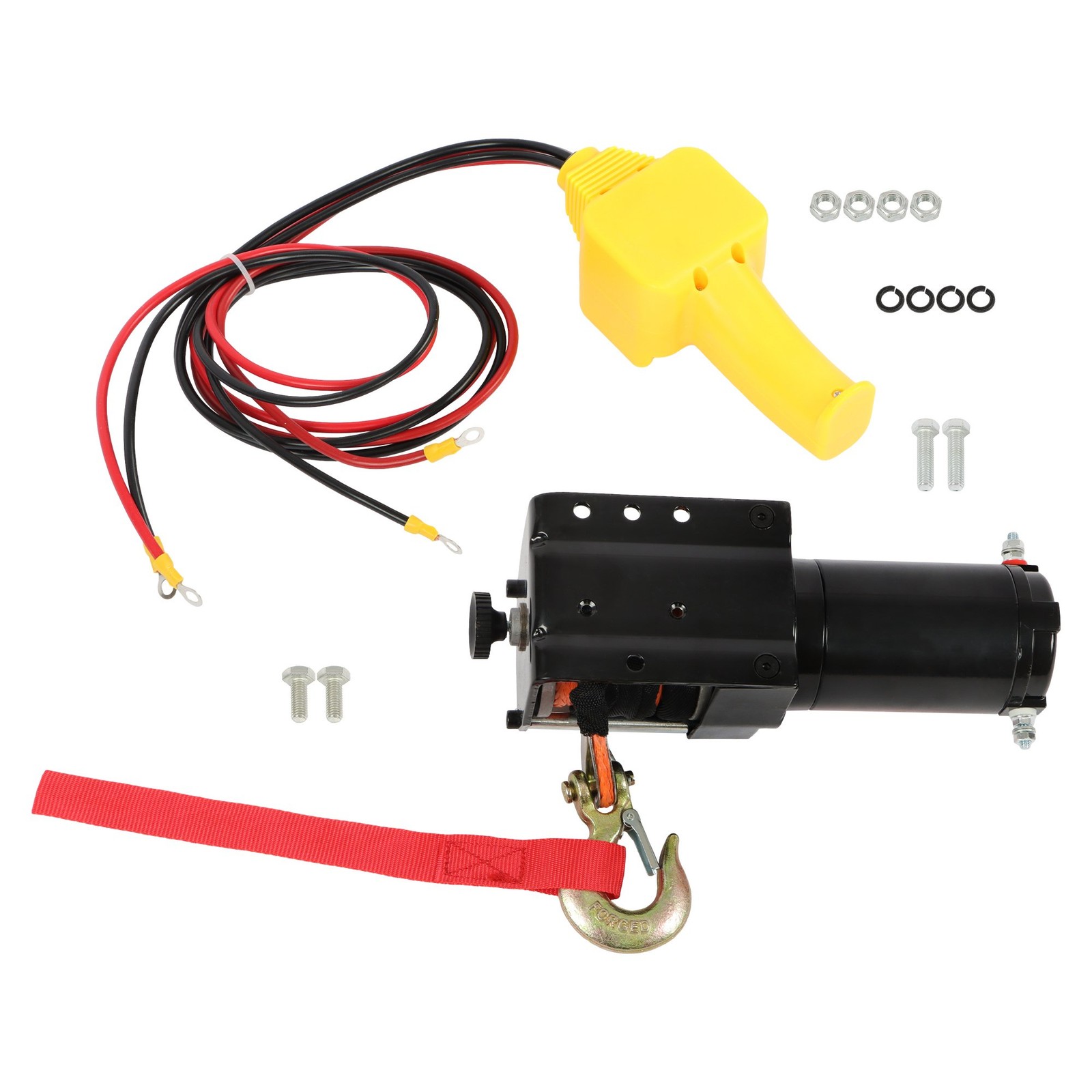 3500lbs Electric Winch 12VDC/1.5HP Copper Motor With 3/16″ x 39′ Synthetic Rope