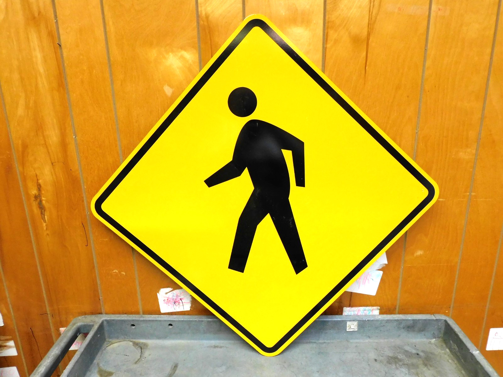 No Name Reflective Aluminum Pedestrian Crossing Safety Sign 2FT X 2FT 24″ X 24″