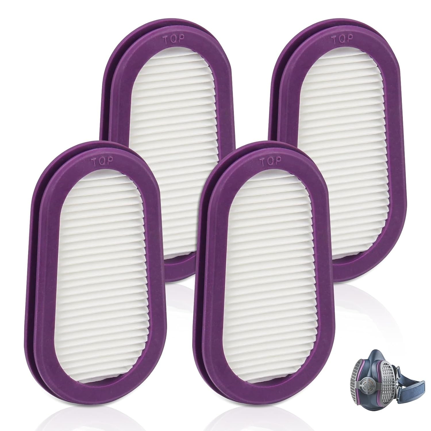 4 Pack P100 Respirator Replacement Filters, Half Mask Respirator Filter Compatib
