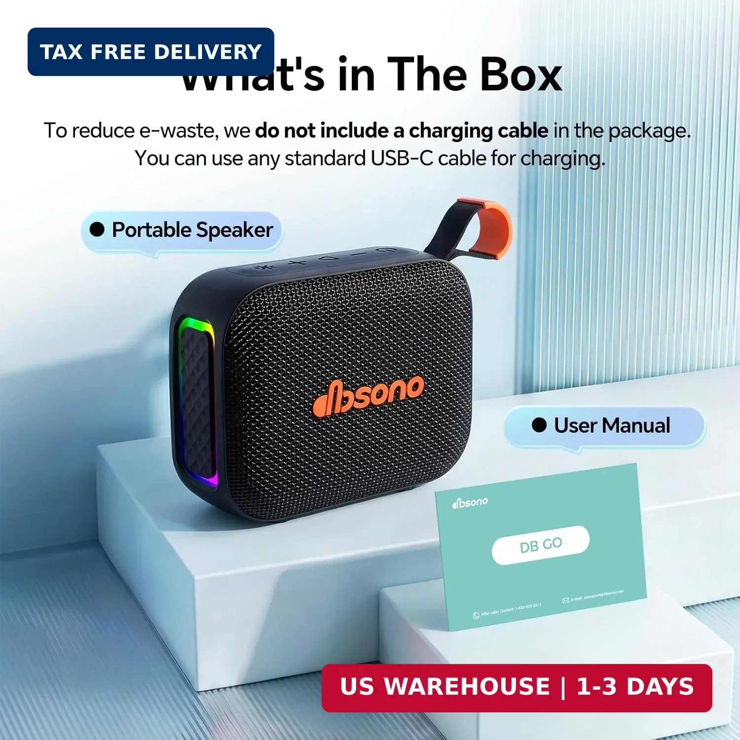 Portable Bluetooth Speaker Line-in Support: IPX5 Waterproof HD Sound Up to 24H P