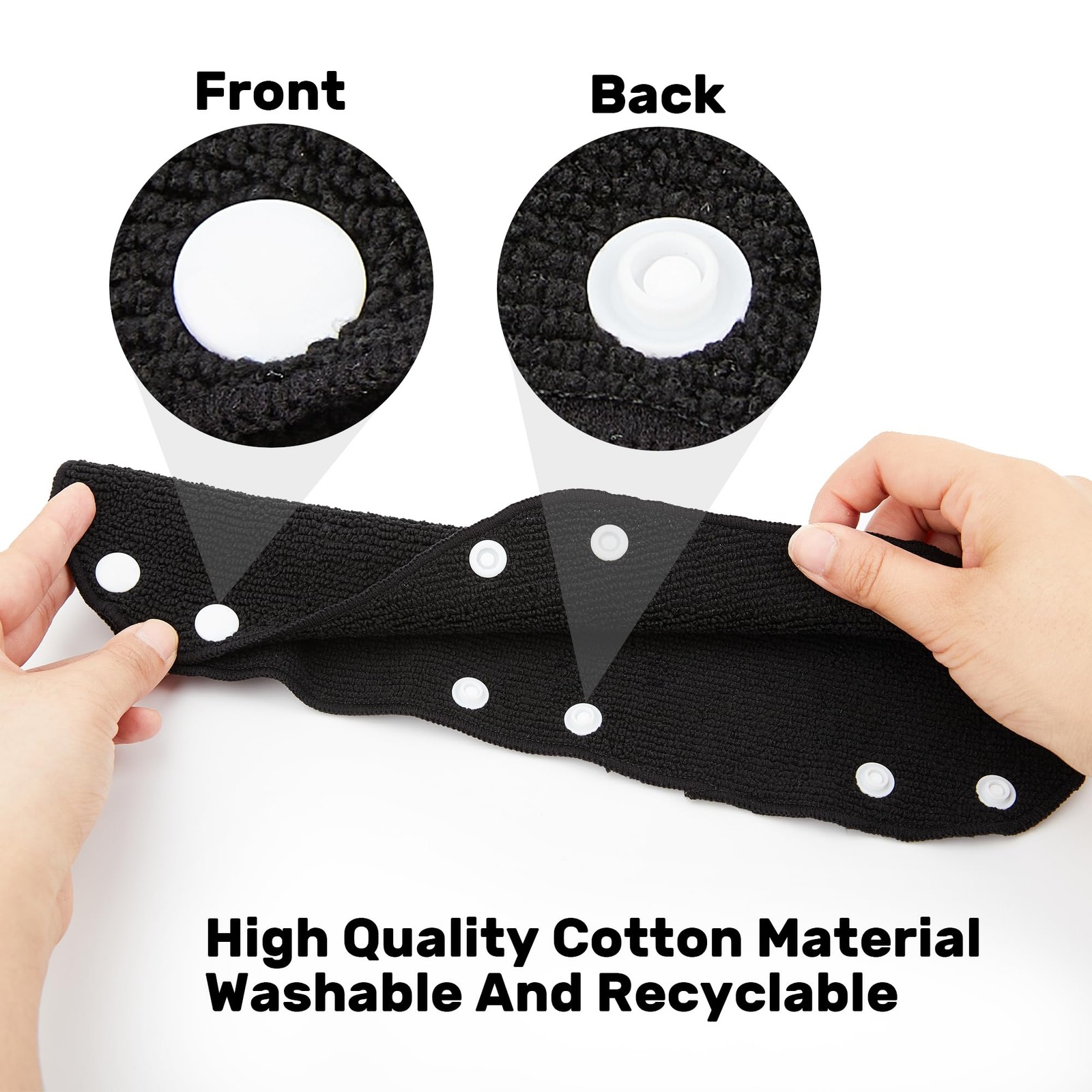 Hard Hat Sweatband 10″ X 5.5″, Cotton Liner, Washable & 10pcs, Black