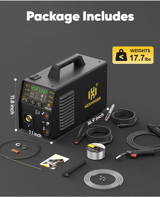 6in1 Gasless MIG Welder Spot/Lift TIG/Stick/Gas MIG 250A 110V/220V for Aluminum