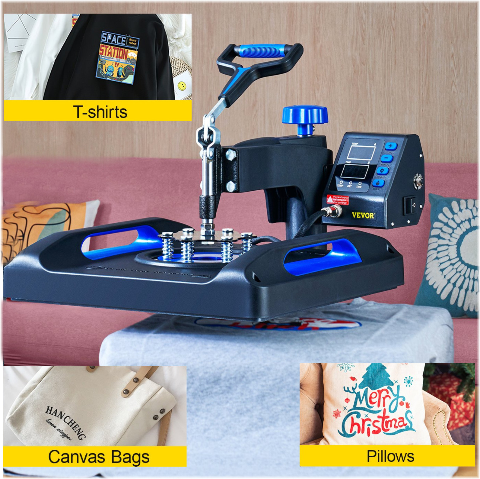 15″x15″ T-Shirt Heat Press Machine Digital Transfer 360 swing away Anti-Scald