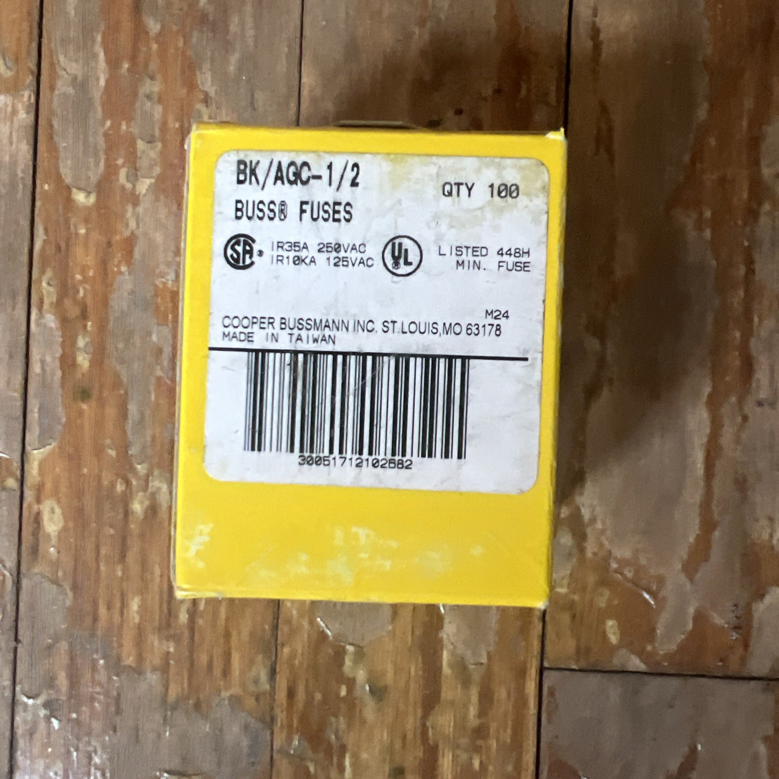 Bussman Fuse 1/2AMP Fast Acting 250V Glass AGC-1/2 Lot of (100)