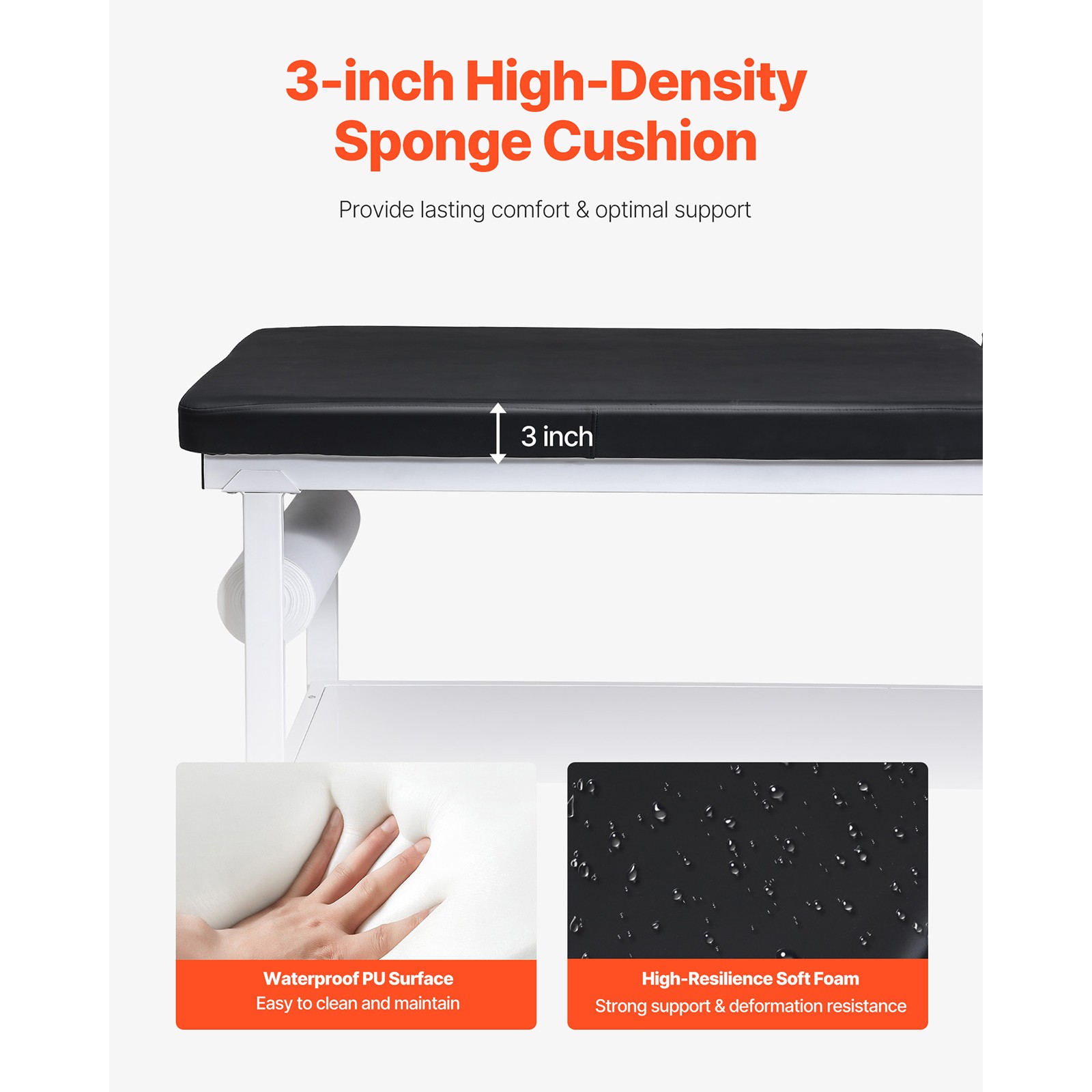 Uimoso Medical Examination Table with Paper Roll Holder for Physical Therapy