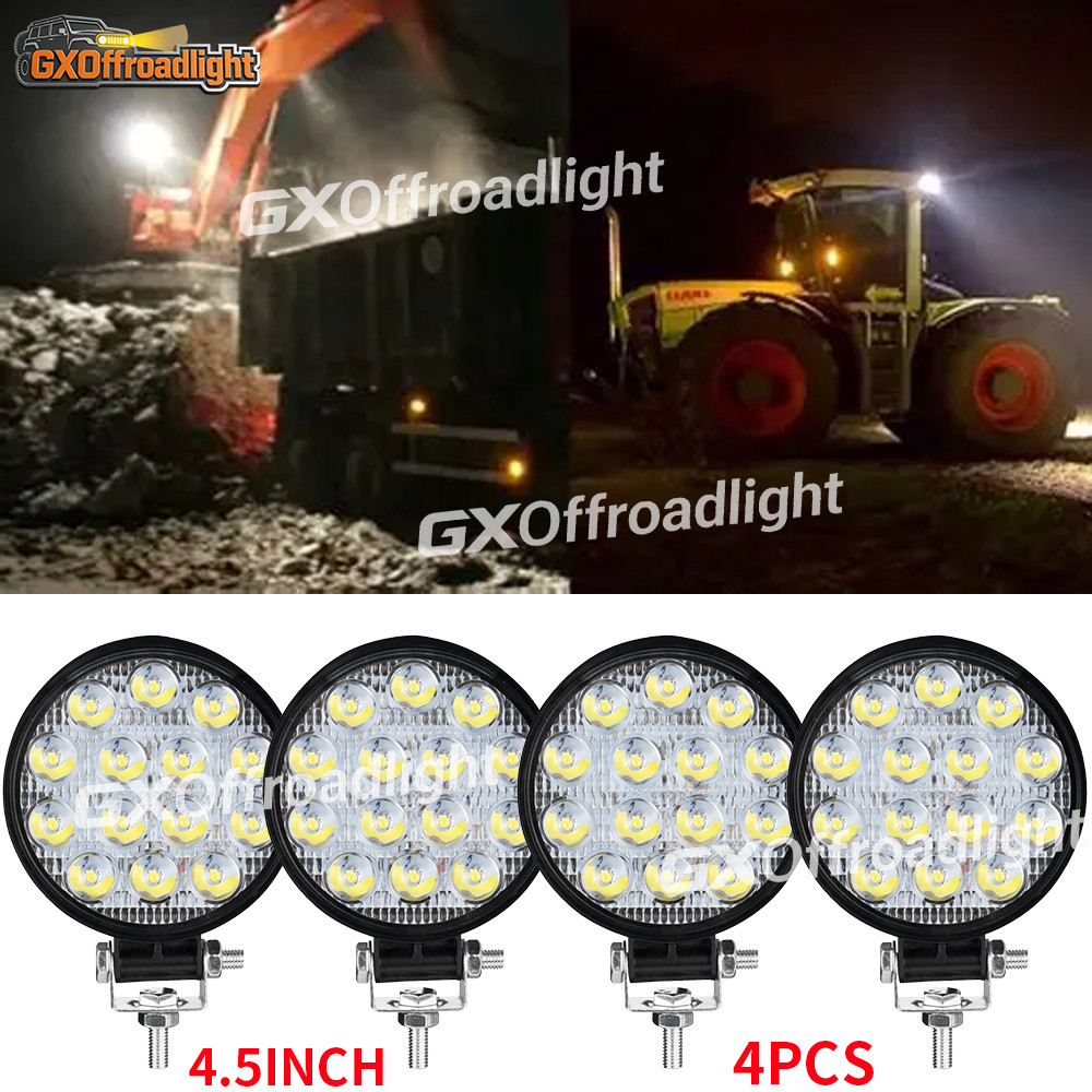 4X LED Tractor Work Lights Flood Light fit Truck,bulldozer,lawn mower,snowplow