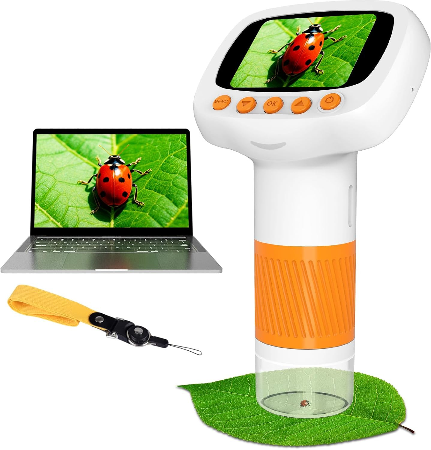 Pocket Kids Microscope for Over 3 Years Old, 1000X Handheld Microscope for Kids