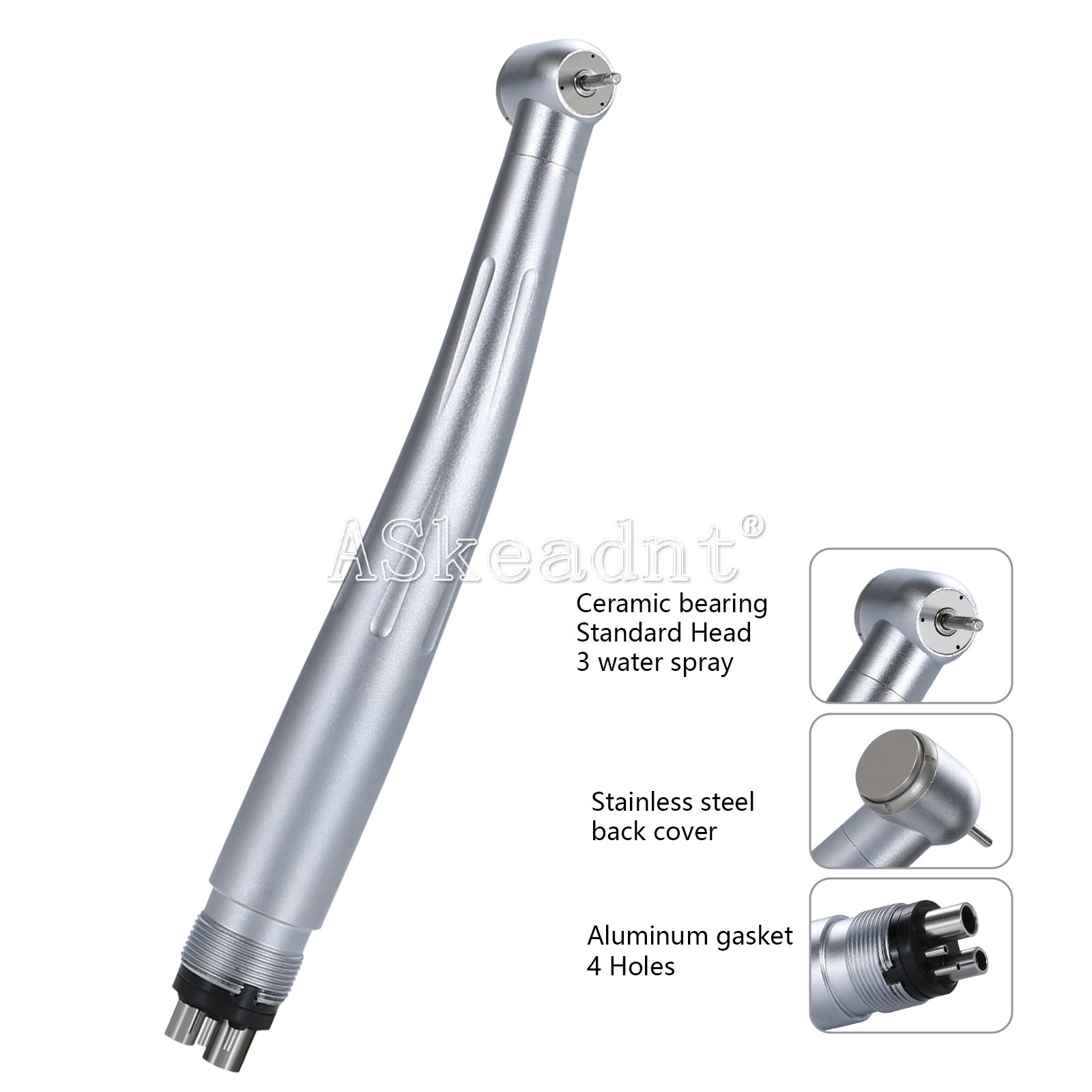 Dental High Speed Handpiece 3 Water Spray Ceramic Bearing 4 Holes ASKEADNT