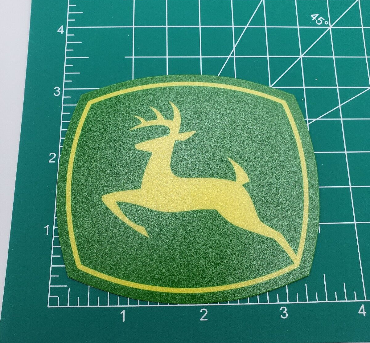 #2 John Deere Vinyl Logo Decal 3 1/4″ X 3 3/4″ Green Yellow Deer Authentic