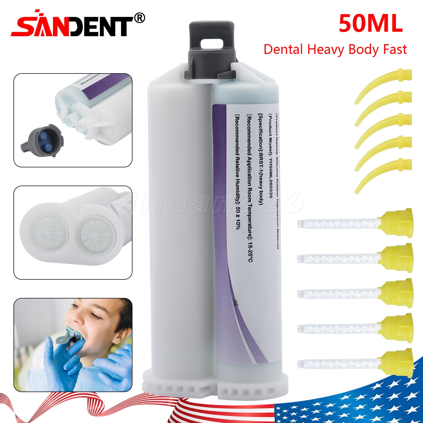 4 x Heavy Body Regular Set Dental Vinyl Polysiloxane Impression Material VPS PVS