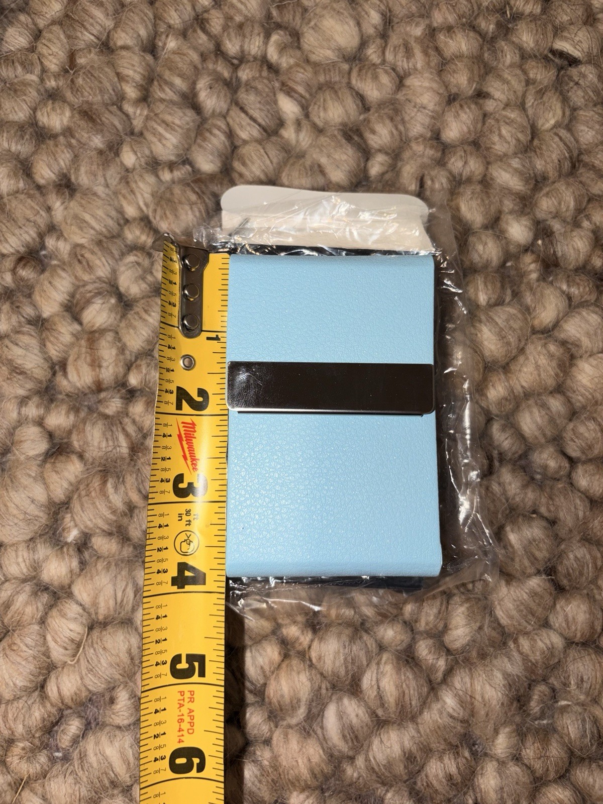 Business Card Holder with Ultra Slim Design Magnetic Close Light Blue Color