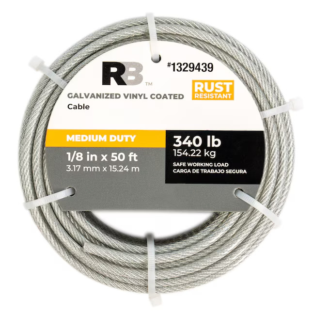 RELIABILT 50.0-ft x 1/8-in Weldless Galvanized-vinyl coated Steel Cable