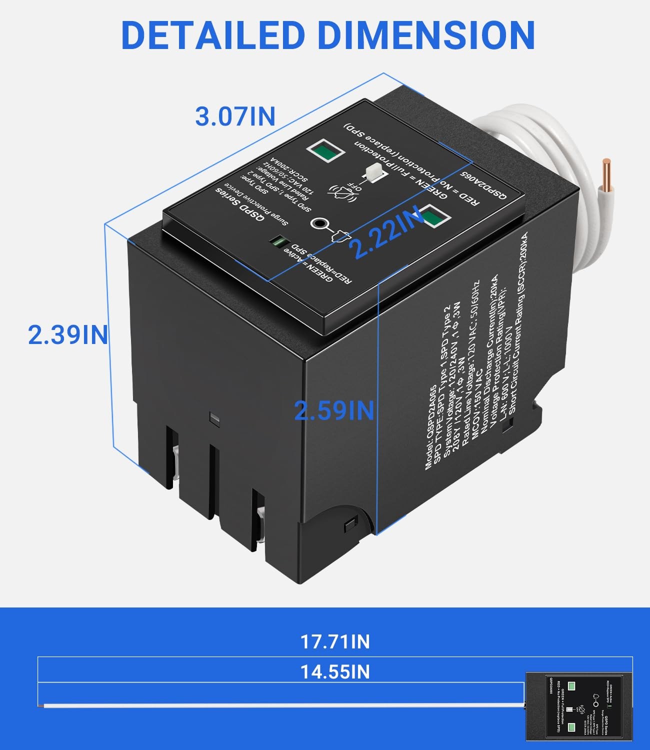 for Siemens QSPD2A065P Plug-in Surge Protection Device, 2-Pole 65kA 120/240V 1Ø