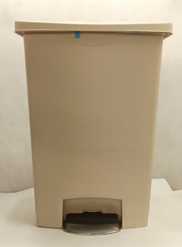 Rubbermaid 1883552 SlimJim Resin Front Step-On Rectangle Trash Can Beige 24 Gal