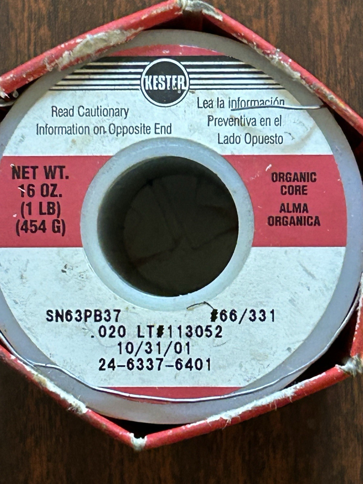 Genuine Kester 24-6337-6401 ORGANIC CORE, 0.020″ dia., 1 lb. NEW