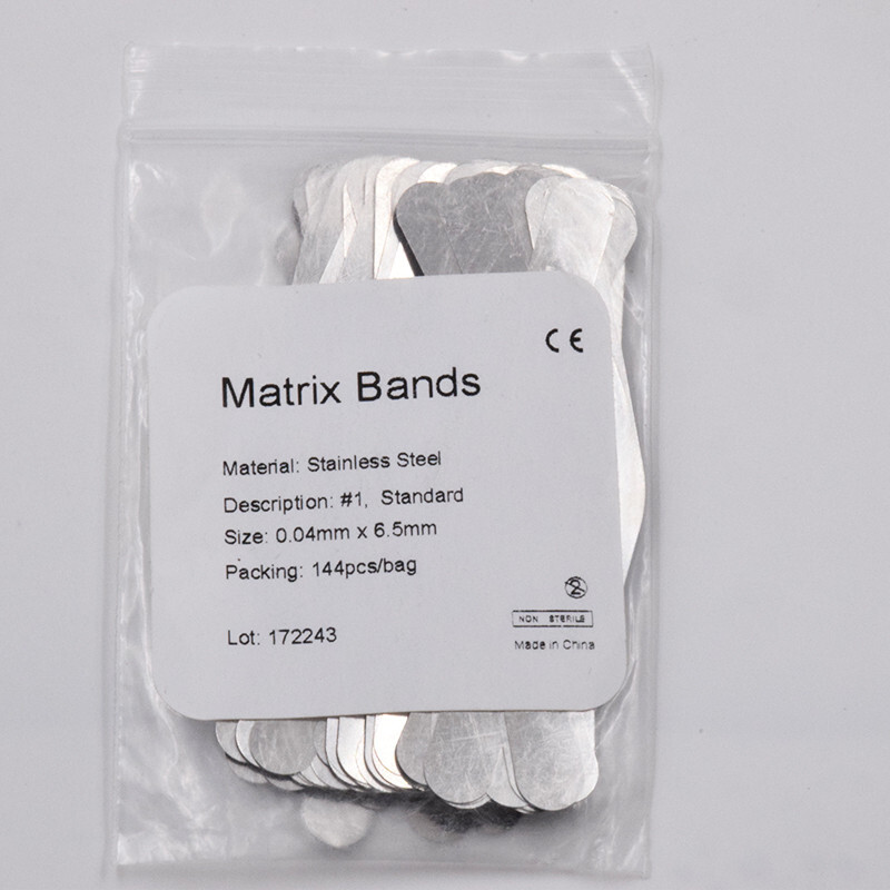 144 Pcs Dental Autoclavable Universal Stainless Steel Matrix Bands Tofflemire
