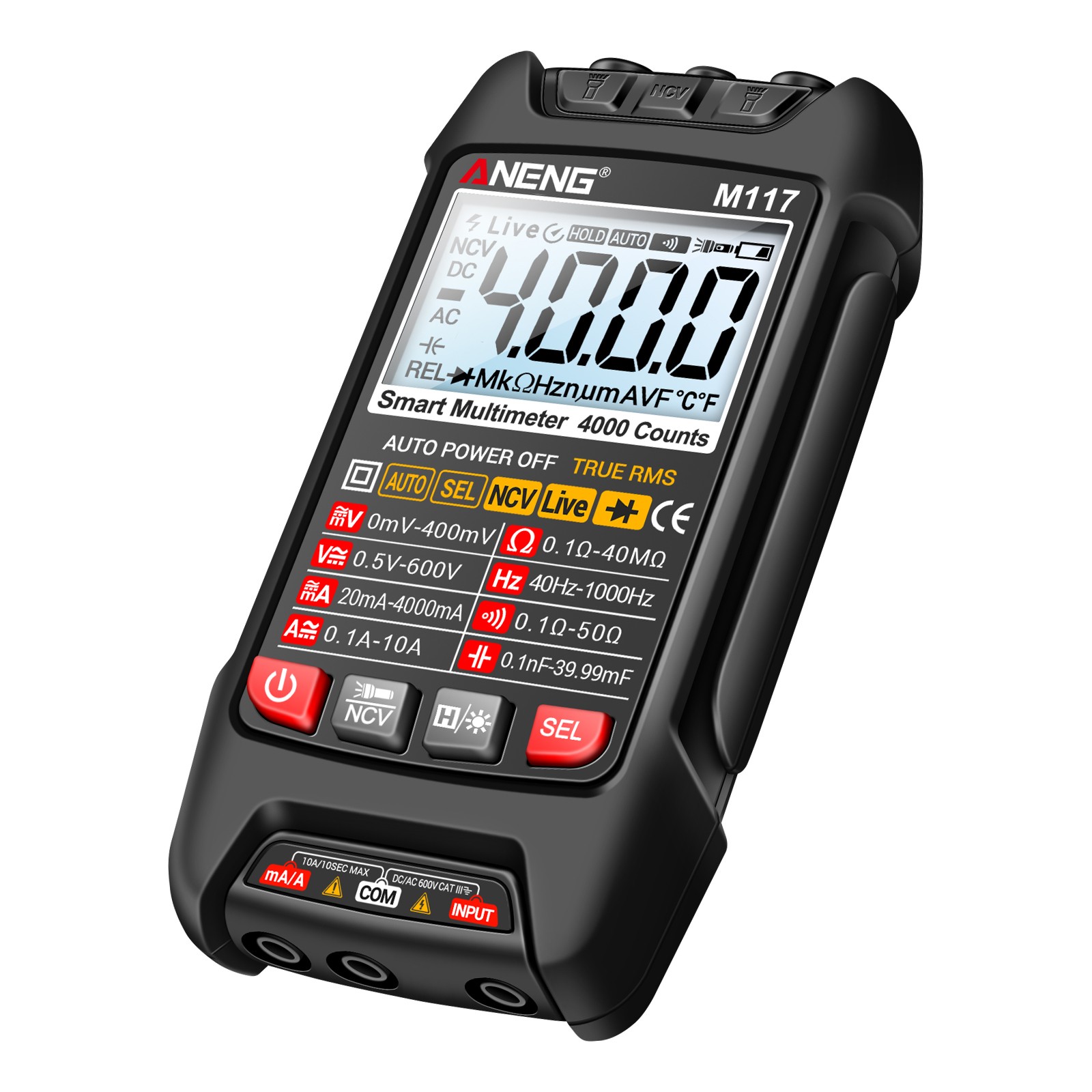 M117 Multimeter Smart Digital 4000 Counts AC/DC Voltage Current CKPM