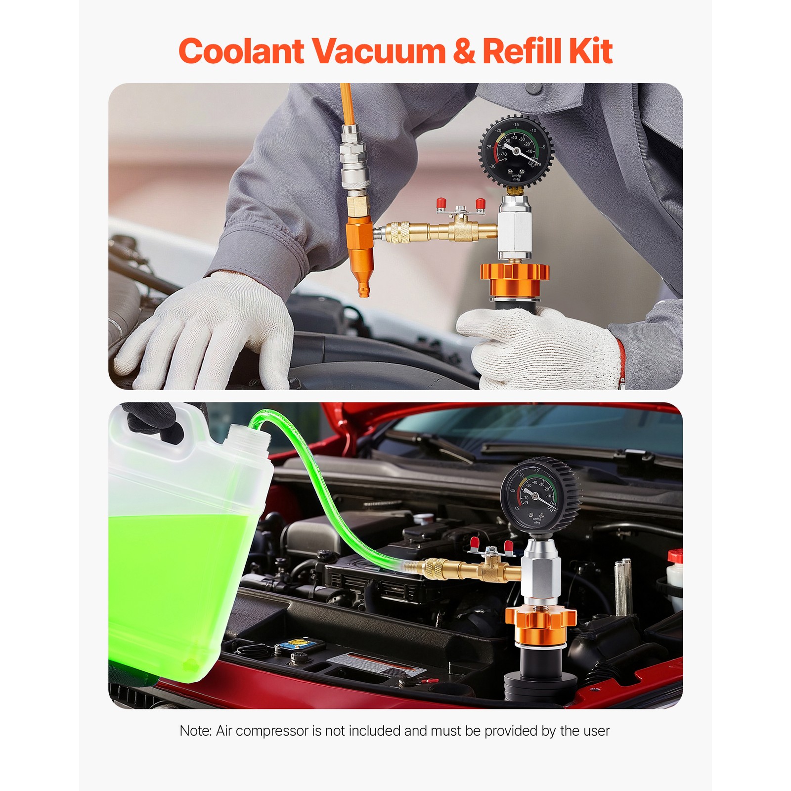 Uimoso Radiator Vacuum Refill Kit for Universal Car Cooling System Maintenance